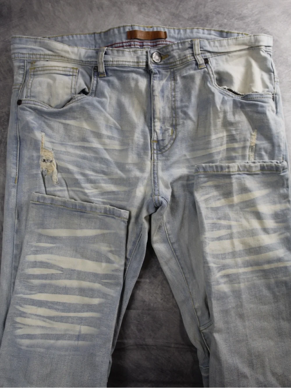 Arketype Mens Distressed Jeans 36x32 Light Wash Ripped Faded Denim Blue Pants
